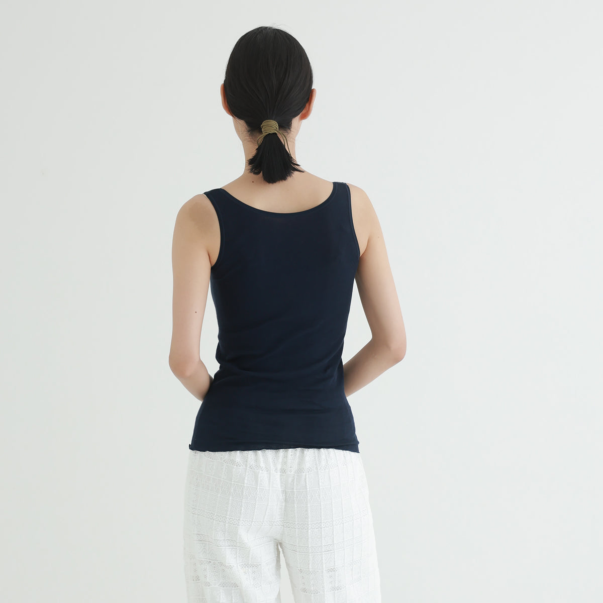 コットン・ガーゼ タンクトップ バレエネック
