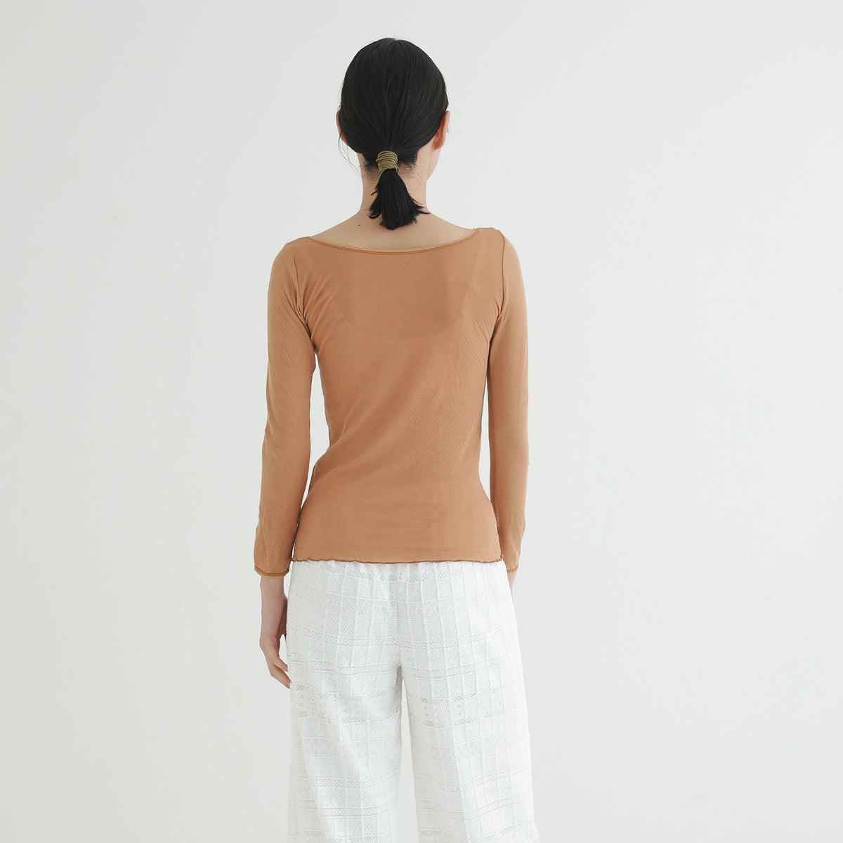コットン・ガーゼ 10分袖 バレエネック