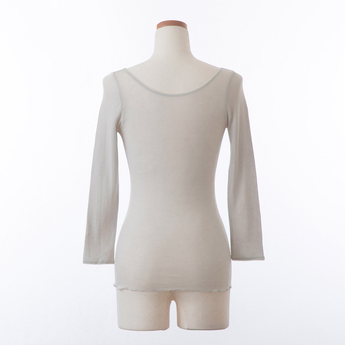 コットン・ガーゼ 8分袖 バレエネック