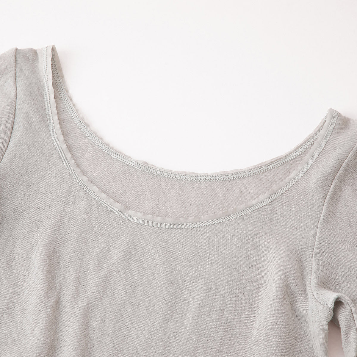 コットン・ガーゼ 8分袖 バレエネック