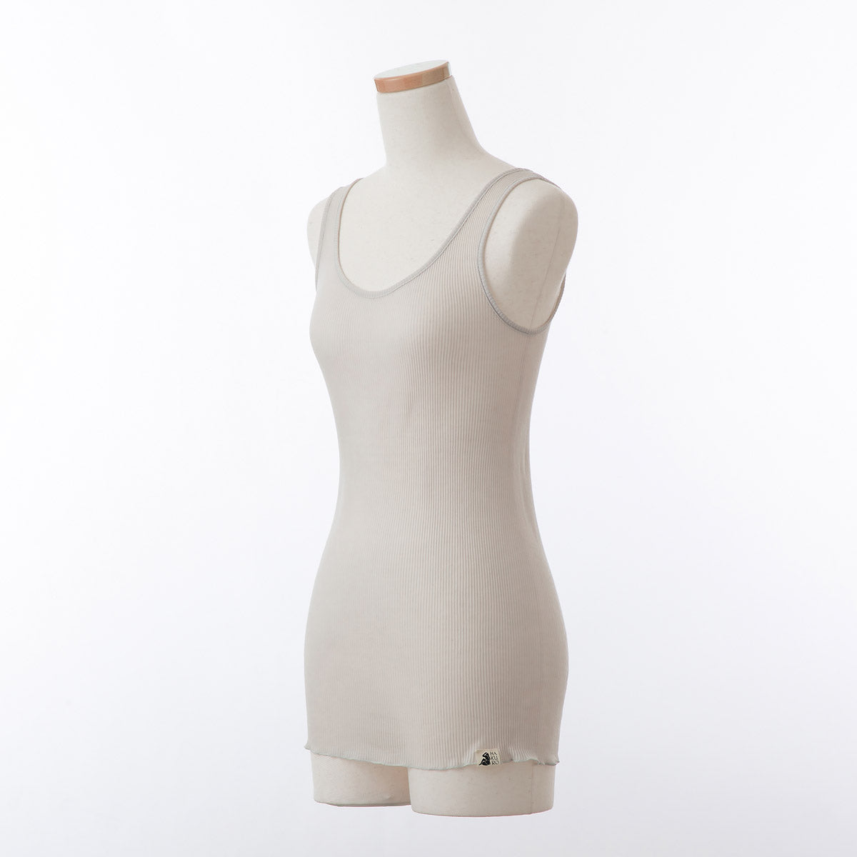 コットン・リブ タンクトップ バレエネック