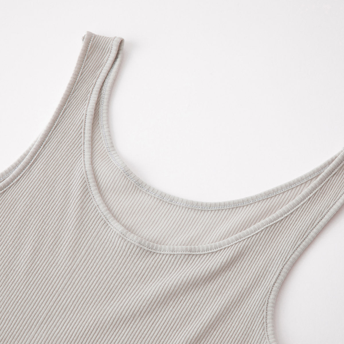 コットン・リブ タンクトップ バレエネック