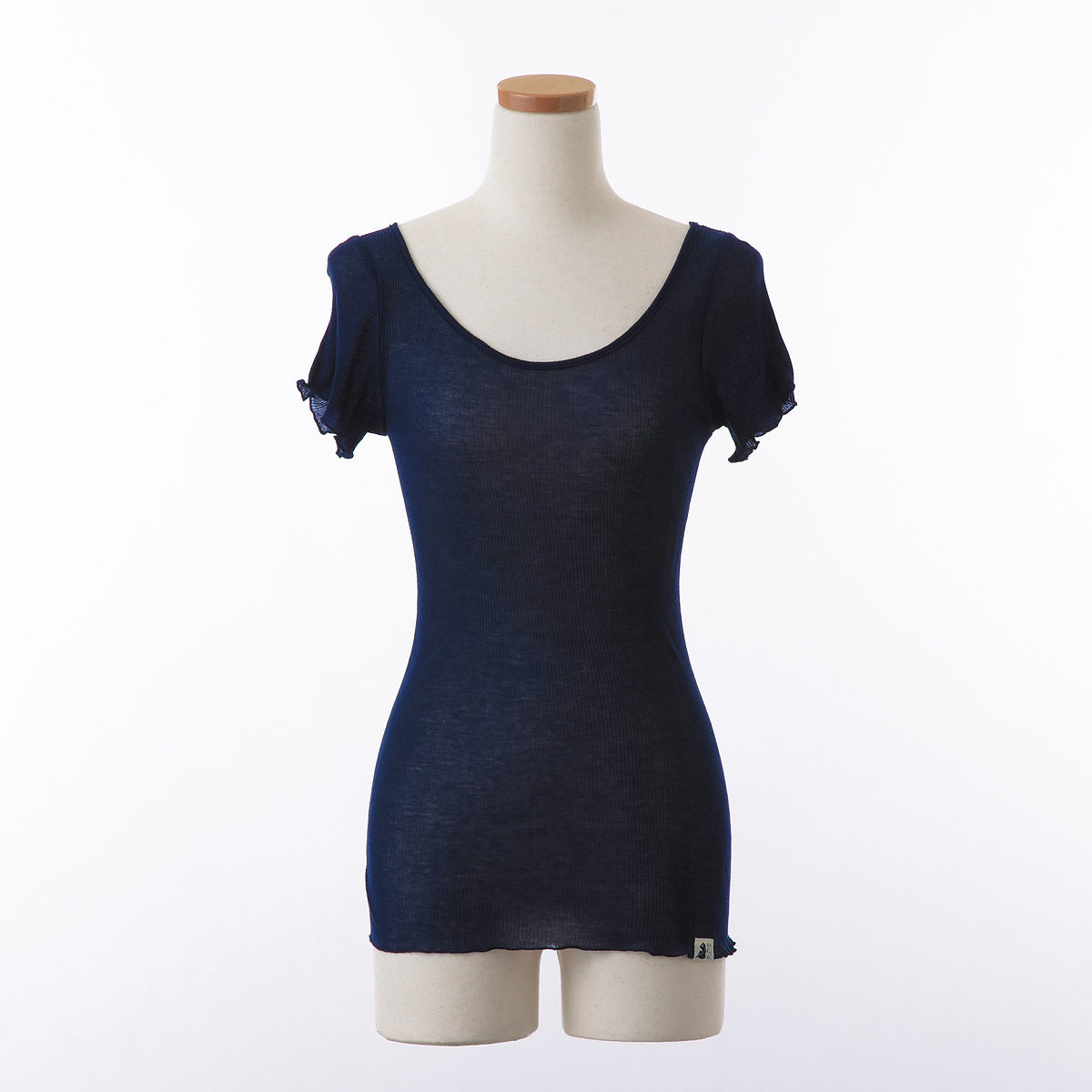 コットン・リブ 半袖 バレエネック