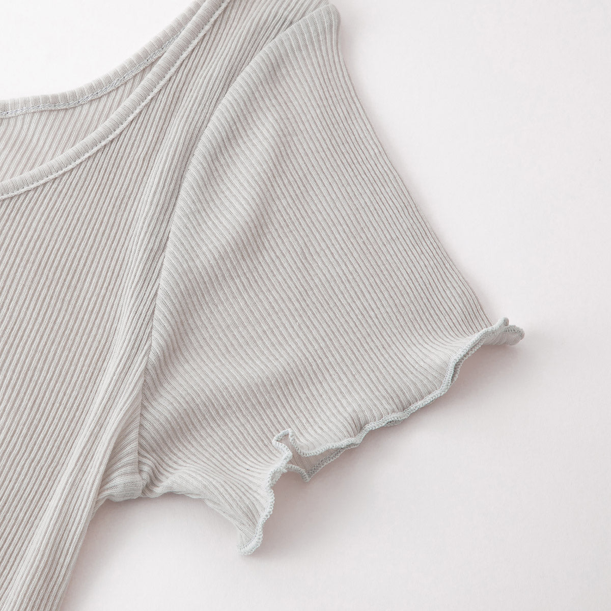コットン・リブ 半袖 バレエネック