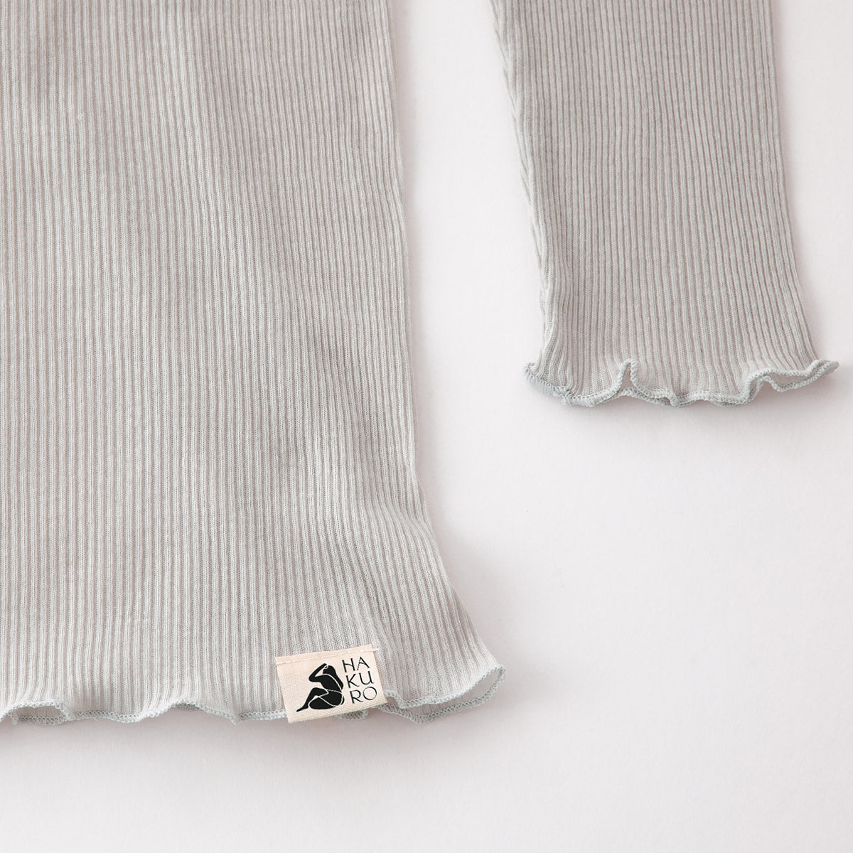 コットン・リブ 8分袖 バレエネック