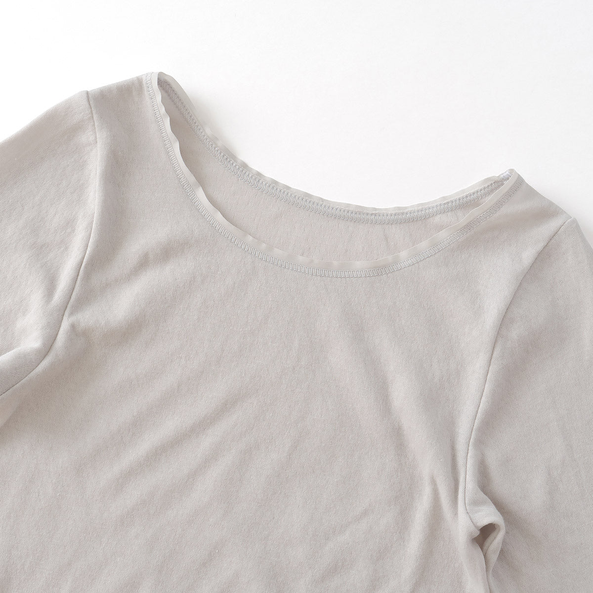 コットン・ガーゼ 10分袖 クルーネック