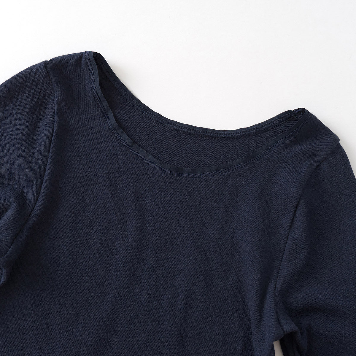 コットン・ガーゼ 10分袖 クルーネック