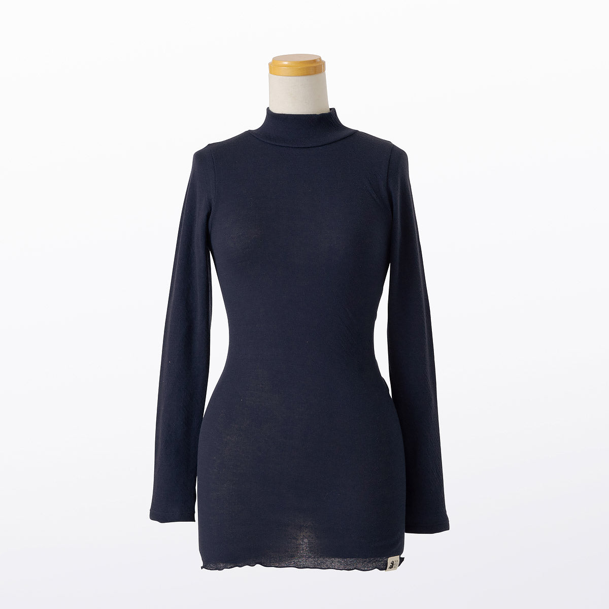 コットン・ガーゼ 10分袖 ハイネック