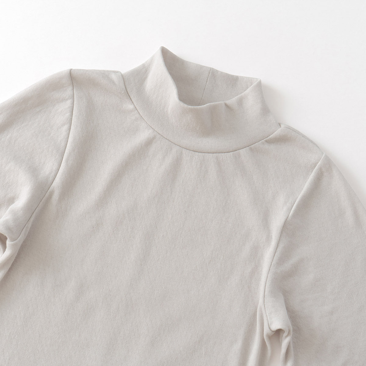 コットン・ガーゼ 10分袖 ハイネック