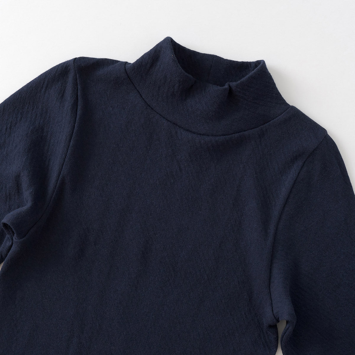 コットン・ガーゼ 10分袖 ハイネック