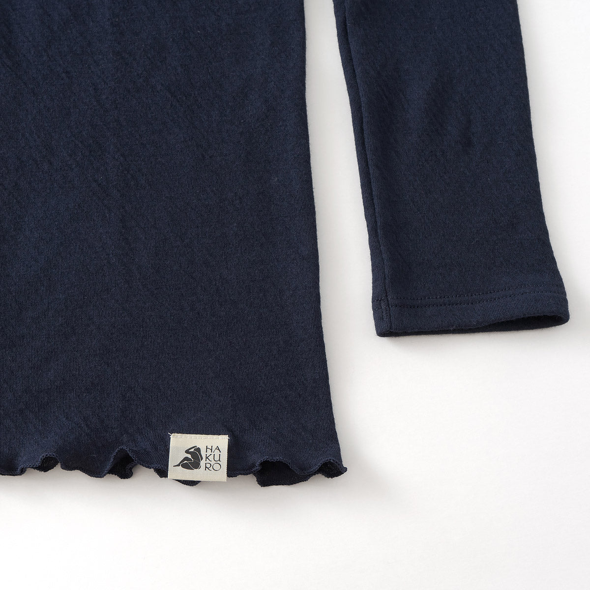 コットン・ガーゼ 10分袖 ハイネック